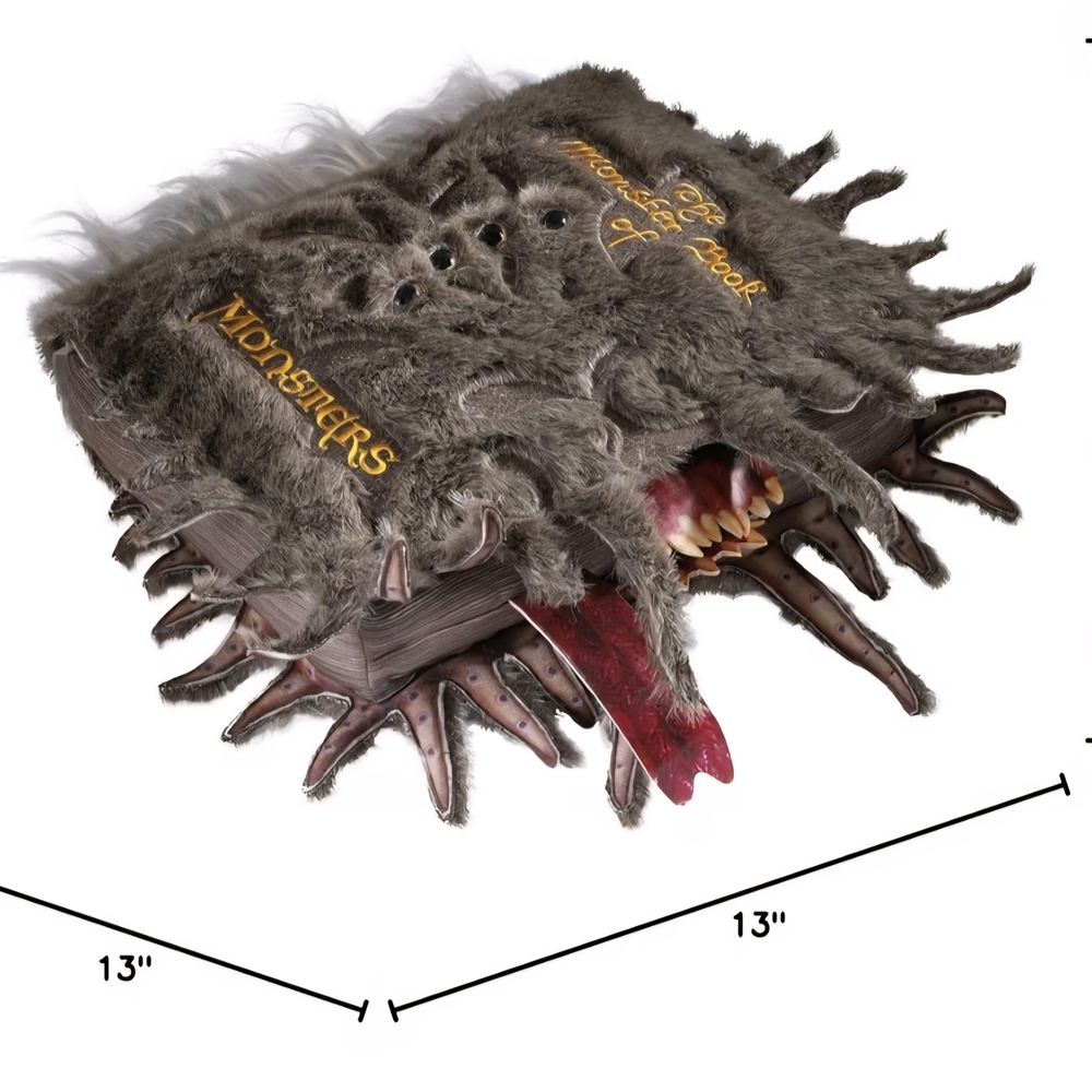 Furry Gray Monster Book Plush Toy